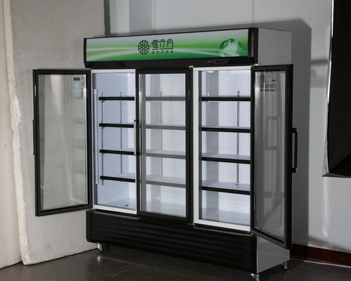 Three Door Vertical Glass Door Display Freezer 1138L