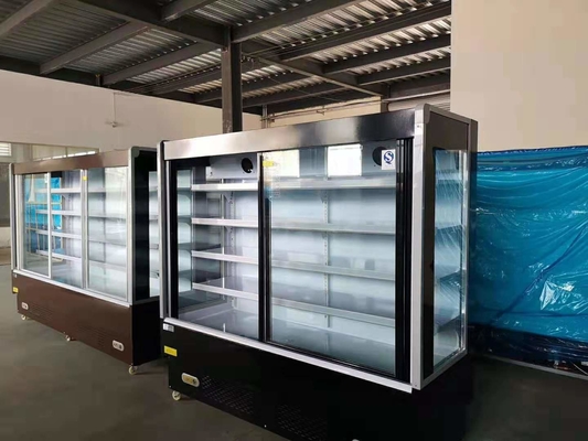 Supermarket Air Curtain Cabinet R404A R134A Continuous Row